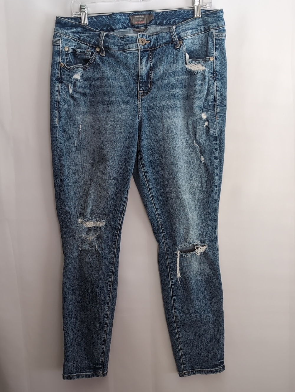 Torrid Mid Rise Skinny Distressed Jeans